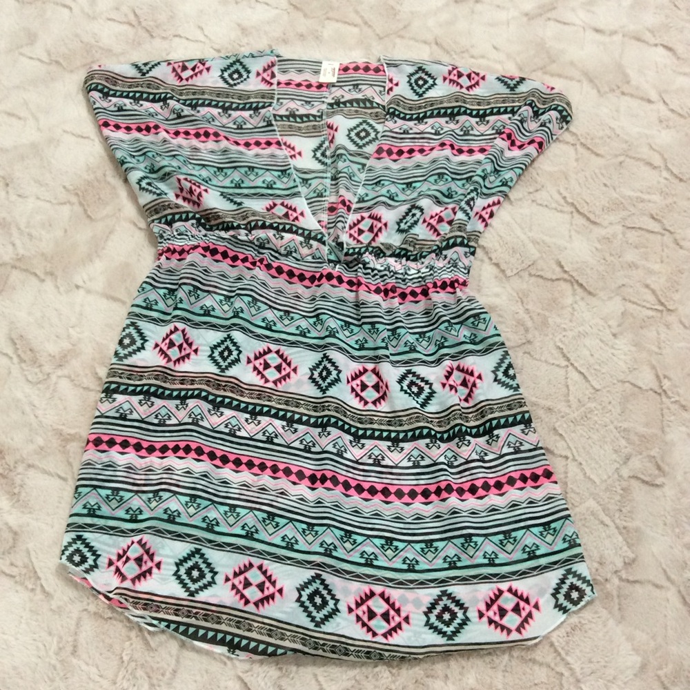 Arizona Jean Company Multicolor Patterned Swim Coverup